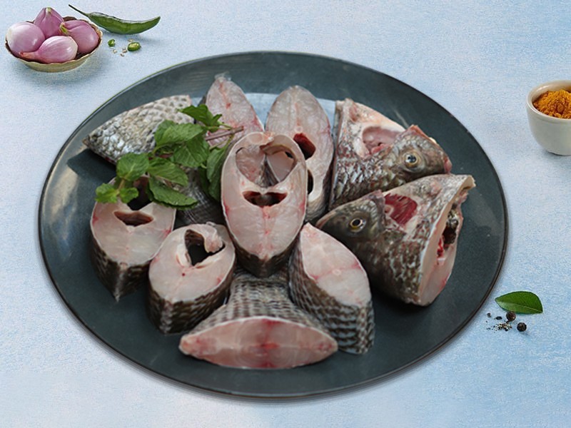 Deshi Telapia Fish (Steaks With Head pieces)